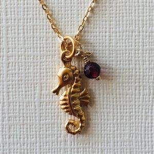 sealife pendant necklace gold filled